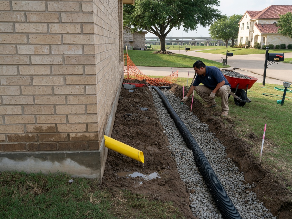 french drains in Cypress