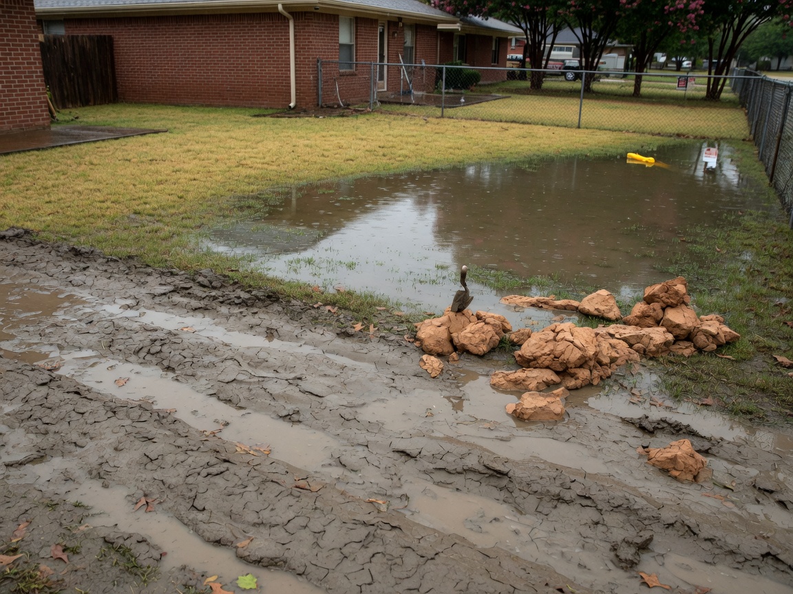 How Clay Soil Causes Yard Flooding in Plano After Spring Rains