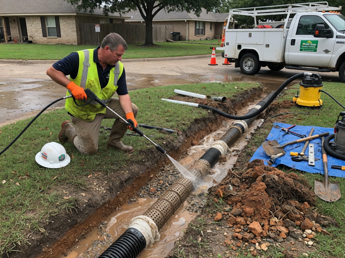 french drains in Katy
