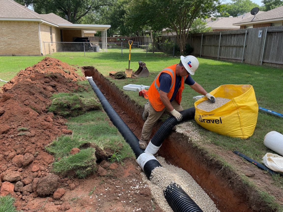french drains in Mansfield